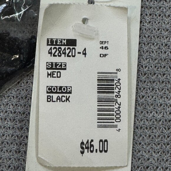 Cote D Azur Evening Womens M Black Beaded Silk Blouse Short Sleeve Back Zip NWT - Picture 16 of 16